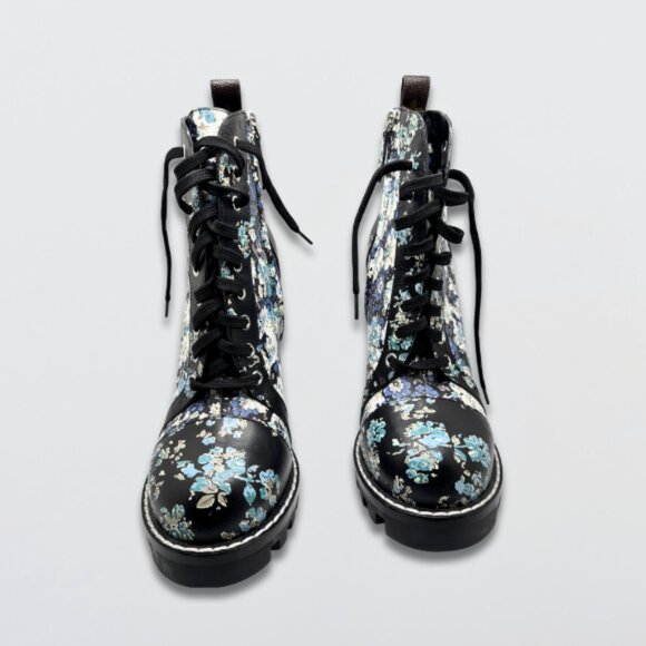 Louis Vuitton Star Trail Ankle Boots Calfskin Leather Floral Multicolor W EU 40 - Picture 2 of 12